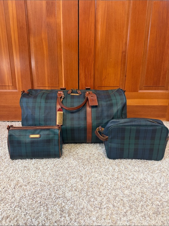 Ralph Lauren Handbags - Vintage Rare Polo Ralph Lauren Blackwatch Plaid 3-Piece Luggage Travel Set